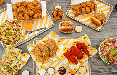 Food are on the desk