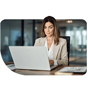Business woman working in laptop